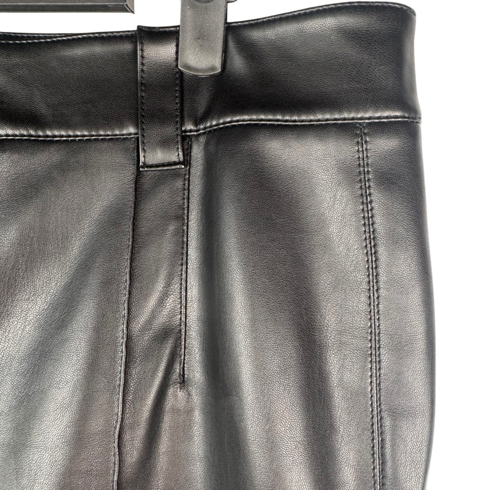 Zara High Rise Faux Leather Pants Black Size XL Straight Leg Front leg Seam - Picture 6 of 9
